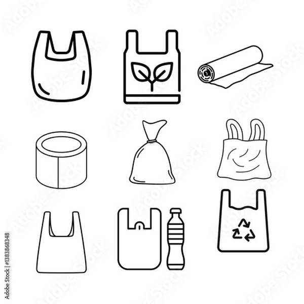 Fototapeta Icon set Plastic , Low density polyethylene