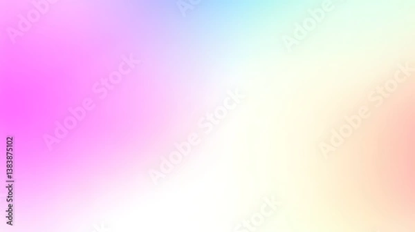 Fototapeta Smooth pastel color gradient combining pink, blue, and yellow tones, an excellent choice for backgrounds in digital art, marketing materials, and creative layouts, bringing a serene and vibrant touch.