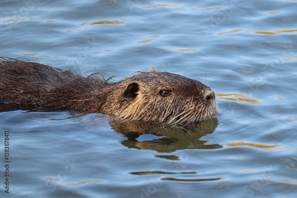 Obraz Nutria schwimmt im Wasser