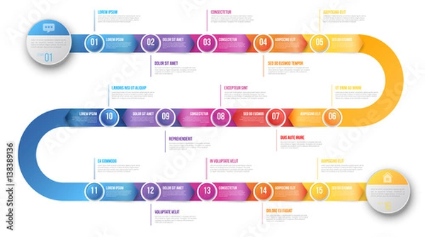 Obraz Infografiki szablon Hystory strzałki