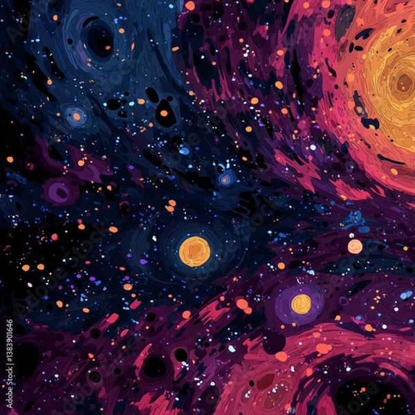 Obraz cosmic mystic galaxy background