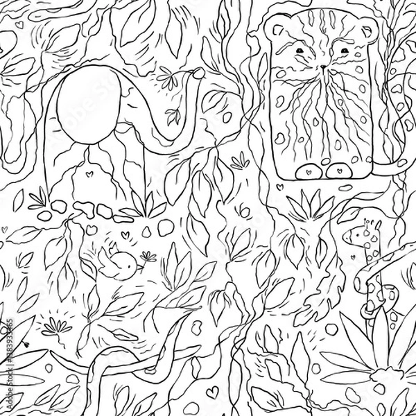 Obraz African wild animals seamless pattern