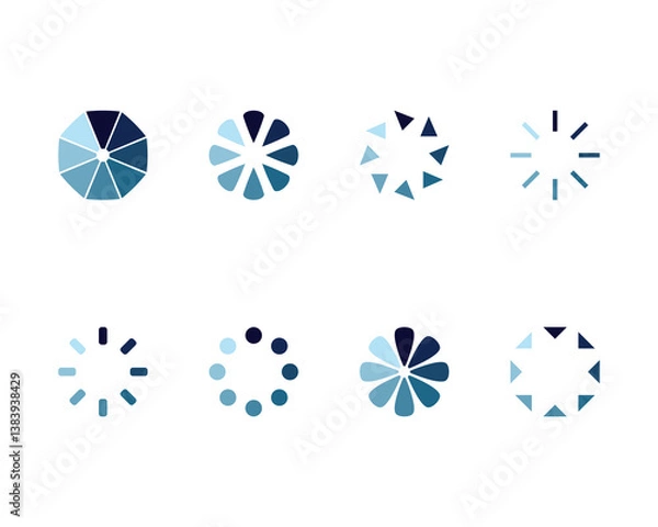 Fototapeta Collection Loading bar status icon. Vector illustration. Set of vector loaded icons. Download progress. Donload or Upload.