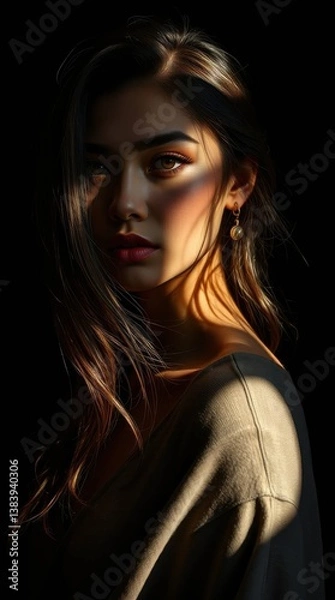 Obraz Female portrait. Shadow play