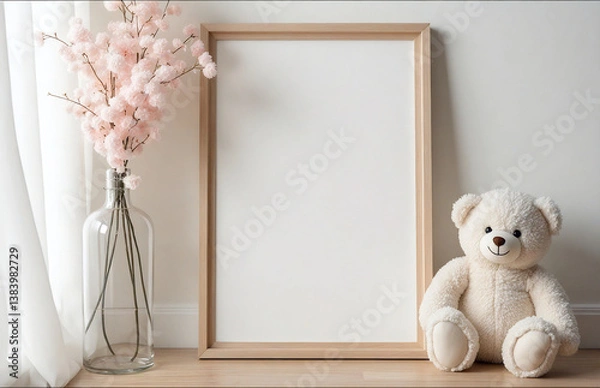 Obraz Boho baby room mockup frame
