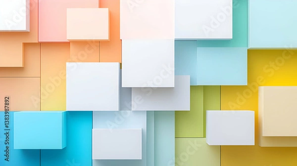 Fototapeta Abstract Colorful Geometric Cube Background Design