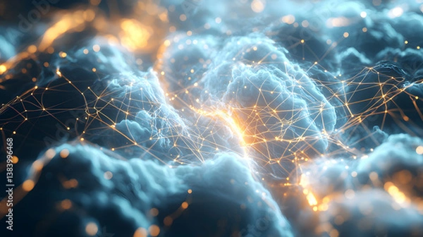 Obraz Visualizing cloud computing and decentralized systems a dynamic perspective on digital networks