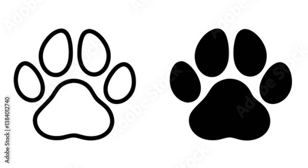 Obraz Dog paw print icon vector 