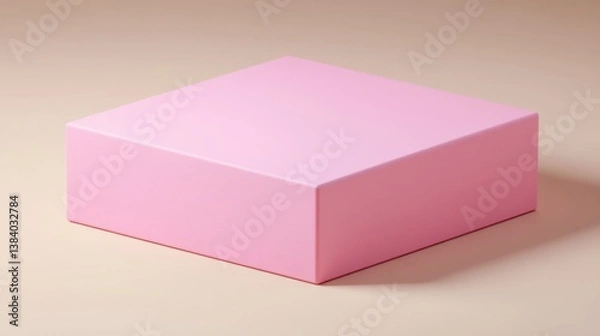 Fototapeta a pink box on a beige surface