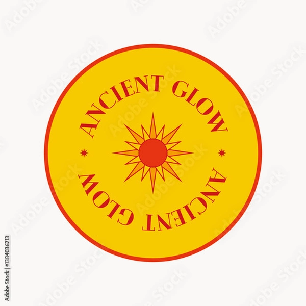 Fototapeta Sticker Badge Ancient Glow Old Sun Mystic Vibes