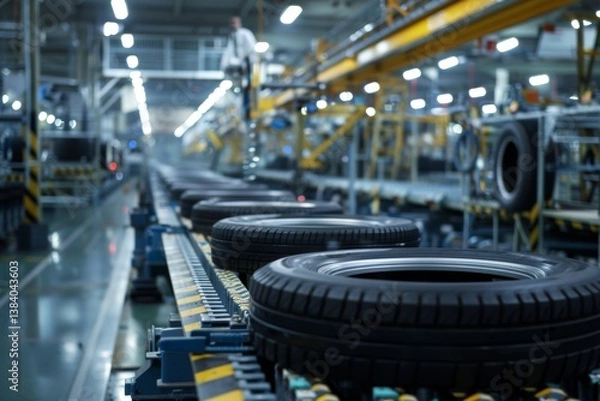Fototapeta tire factory production line