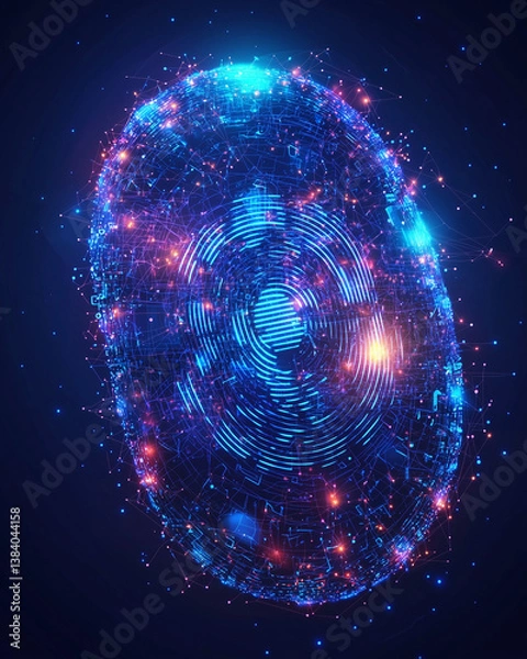 Obraz Digital Fingerprint Concept for Cybersecurity