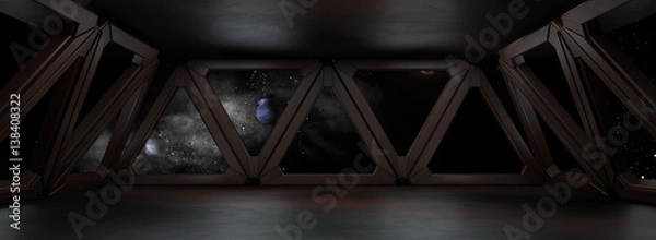 Fototapeta Space environment, ready for comp of your characters 3D rendering