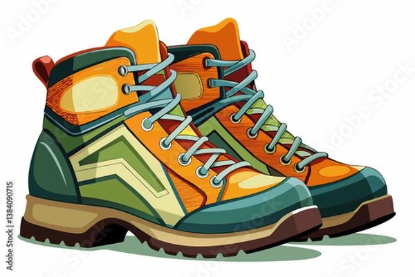 Fototapeta vector of Hiking boots isolated on white