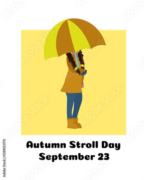 Obraz Autumn Stroll Day, a design idea for a vertical poster, banner or leaflet