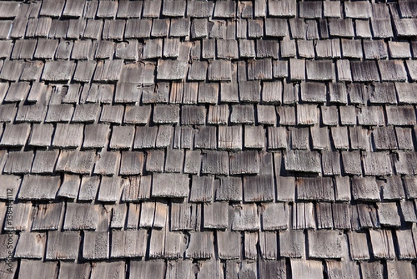 Obraz Weathered old wood shingles roof