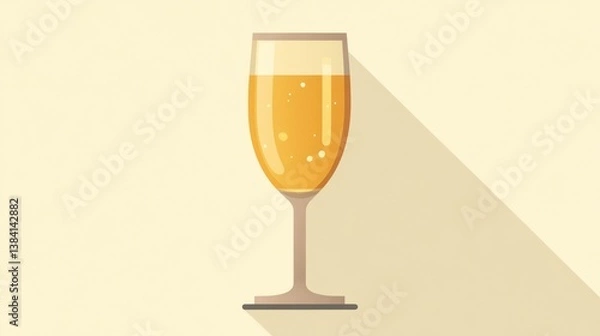 Fototapeta A refreshing glass of sparkling beverage with bubbles perfect for celebrations and festive occ