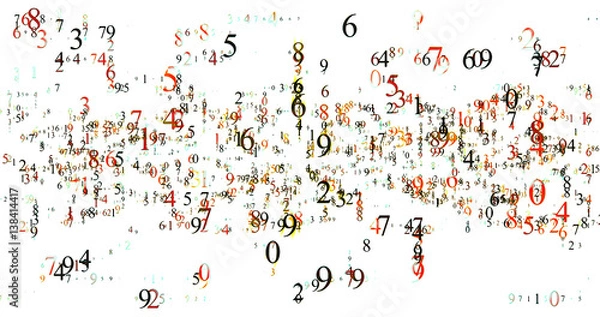 Fototapeta set of random numbers 