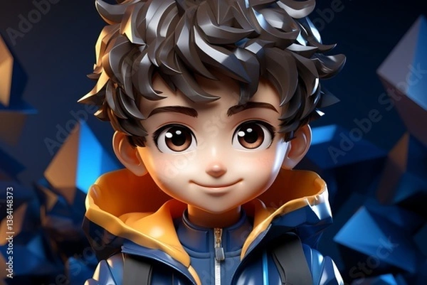 Obraz 3Dアニメ系の男の子,Generative AI AI画像