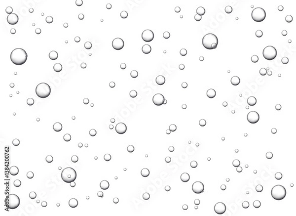 Fototapeta A vibrant vector illustration featuring bubbles fizzing under a soda with a refreshing water and air background, highlighting oxygen's natural essence.
