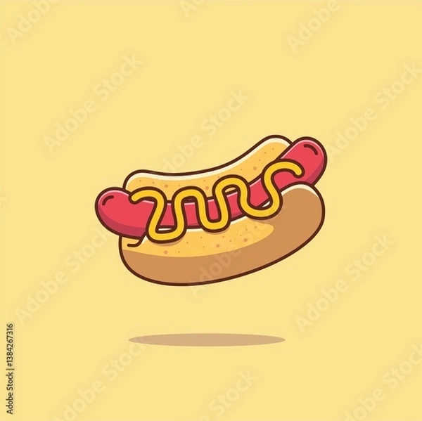 Obraz hot dog vector illustration