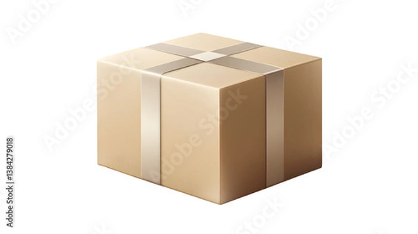 Fototapeta Packing box isolated on transparent background