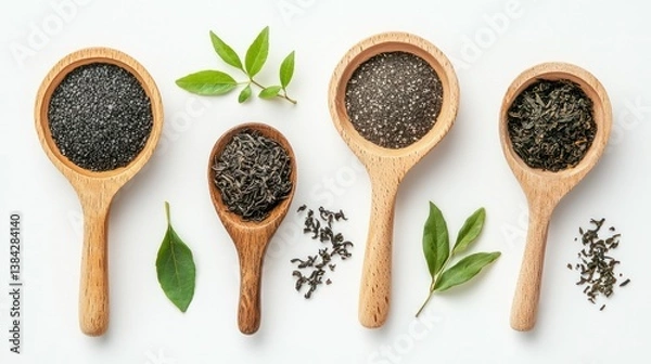 Obraz Tea rituals for skin health isolated on white background