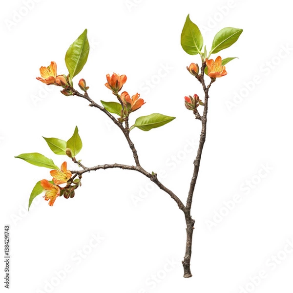 Fototapeta Orange Blossom Branch on transparent background
