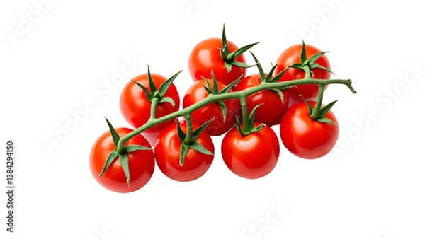 Fototapeta cherry tomatoes on the vine isolated on white background