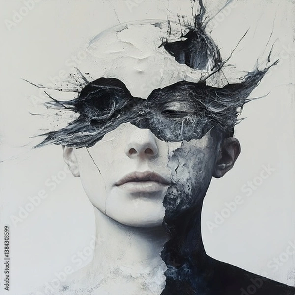 Fototapeta Abstract Portrait: Unveiling the Enigma of the Human Mind