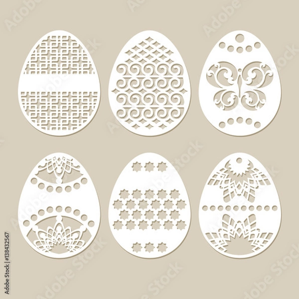 Obraz Set stencil easter eggs