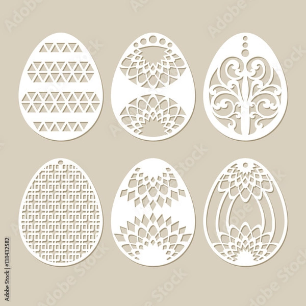 Obraz Set stencil easter eggs