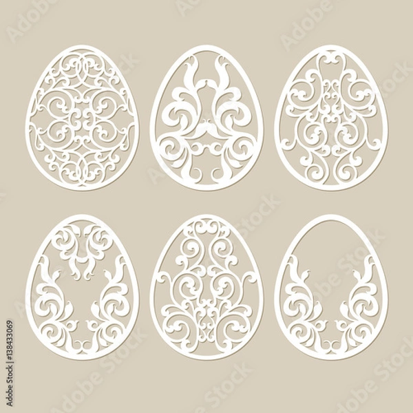 Obraz Set stencil easter eggs