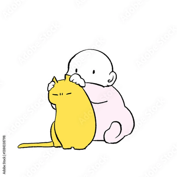 Fototapeta 赤ちゃんとねこ
