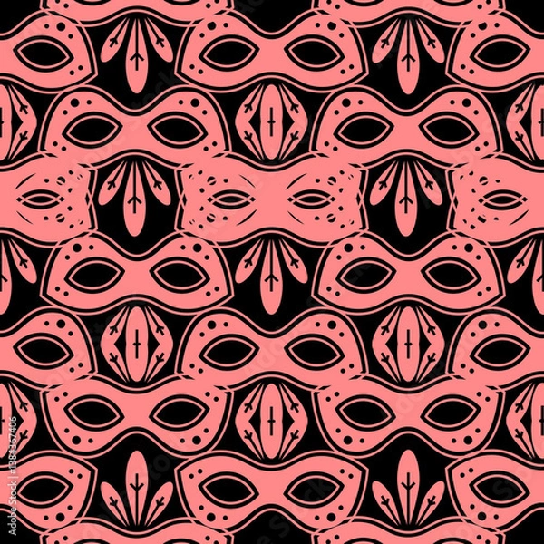 Fototapeta vector seamless pattern with abstract elements,seamless pattern with butterflies,seamless floral pattern,Geometric nature style, Can be used for labels, packages, cards, prints, web design, fashion
