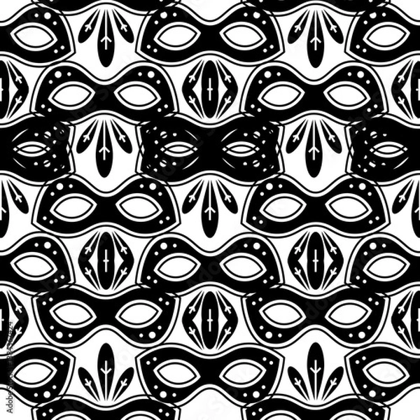 Fototapeta black and white seamless pattern with butterflies,seamless floral pattern,Geometric nature style, Can be used for labels, packages, cards, prints, web design, fashion, leaflet, cosmetics invitations