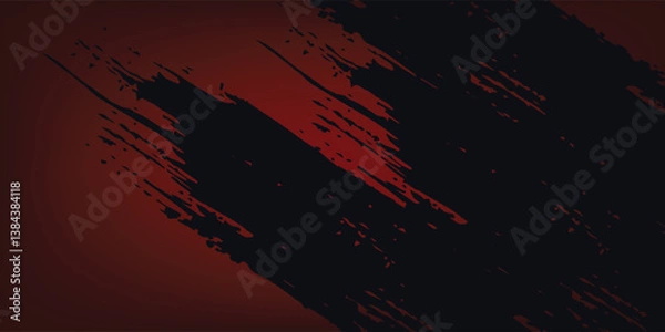 Fototapeta Grunge texture effect background. Distressed rough dark abstract textured. Black isolated on red. Graphic design element vintage style decoration concept vector