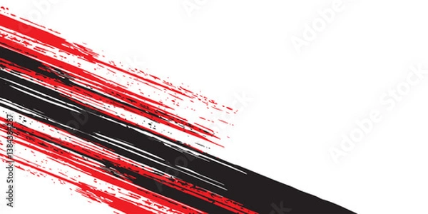 Obraz black white and red grunge texture background vector illustration eps 10