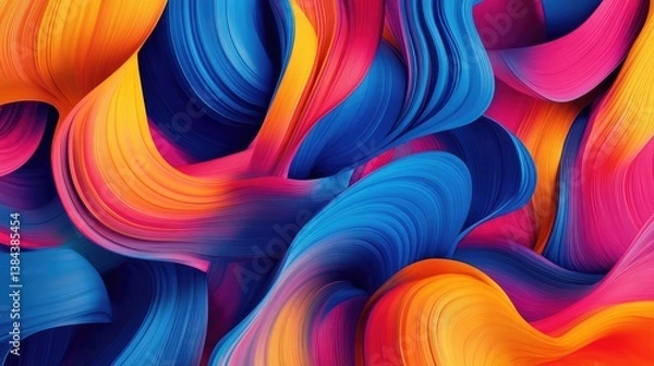Fototapeta Vibrant abstract paint splashes background with colorful chaotic brush strokes in motion. No text, no people.