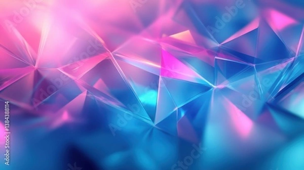 Obraz An abstract polygonal background with a holographic effect