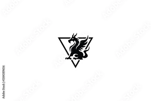Obraz black dragon logo illustration design