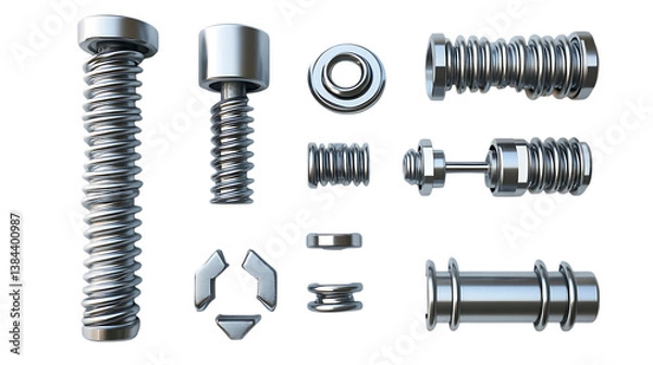 Fototapeta  Innovative Metallic Bolt and Spring Mechanism for Enhanced Performance.png
