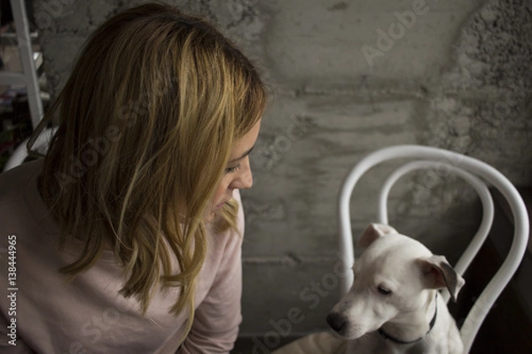 Obraz Talking to my dog