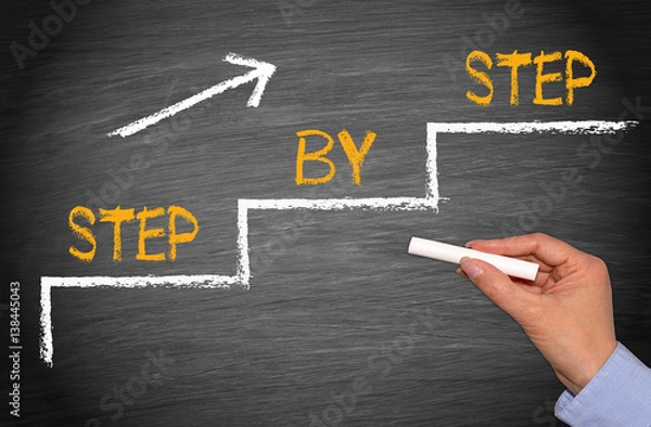 Obraz Step by step - Performance and Improvement Concept