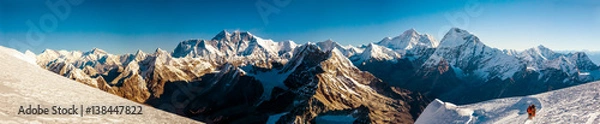 Obraz Panorama of Roof of the World Everest and other highest Peak