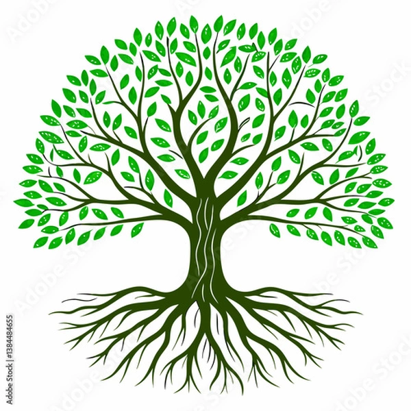 Fototapeta green tree vector illustration