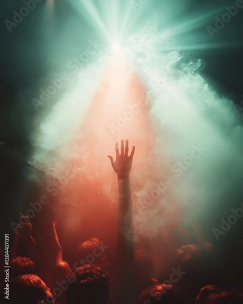 Fototapeta Black Saturday Spiritual Transcendence Immersive Worship Experience with Cinematic Lighting - Emotional Connection, Community Devotion, and Contemporary Faith Expression for Digital Storytelling