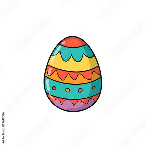 Obraz Decorated Easter egg, festive holiday icon