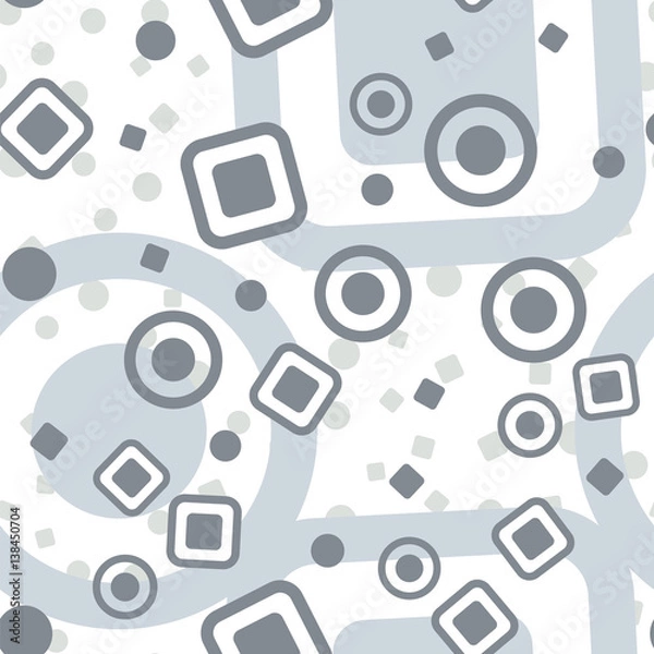 Obraz Circles squares seamless pattern. Abstract plain background. Vector illustration
