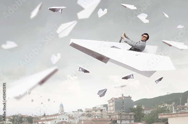 Fototapeta He is relaxed and careless . Mixed media